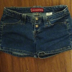 Levi's red tab, too-super low stretch denim shorts